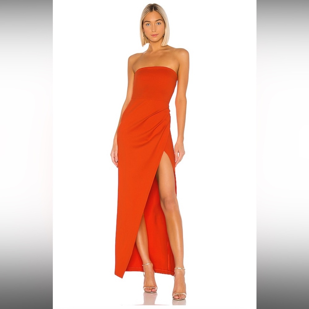 NWT NBD Revolve Lucilda Gown in Red Orange